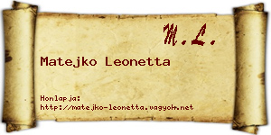 Matejko Leonetta névjegykártya